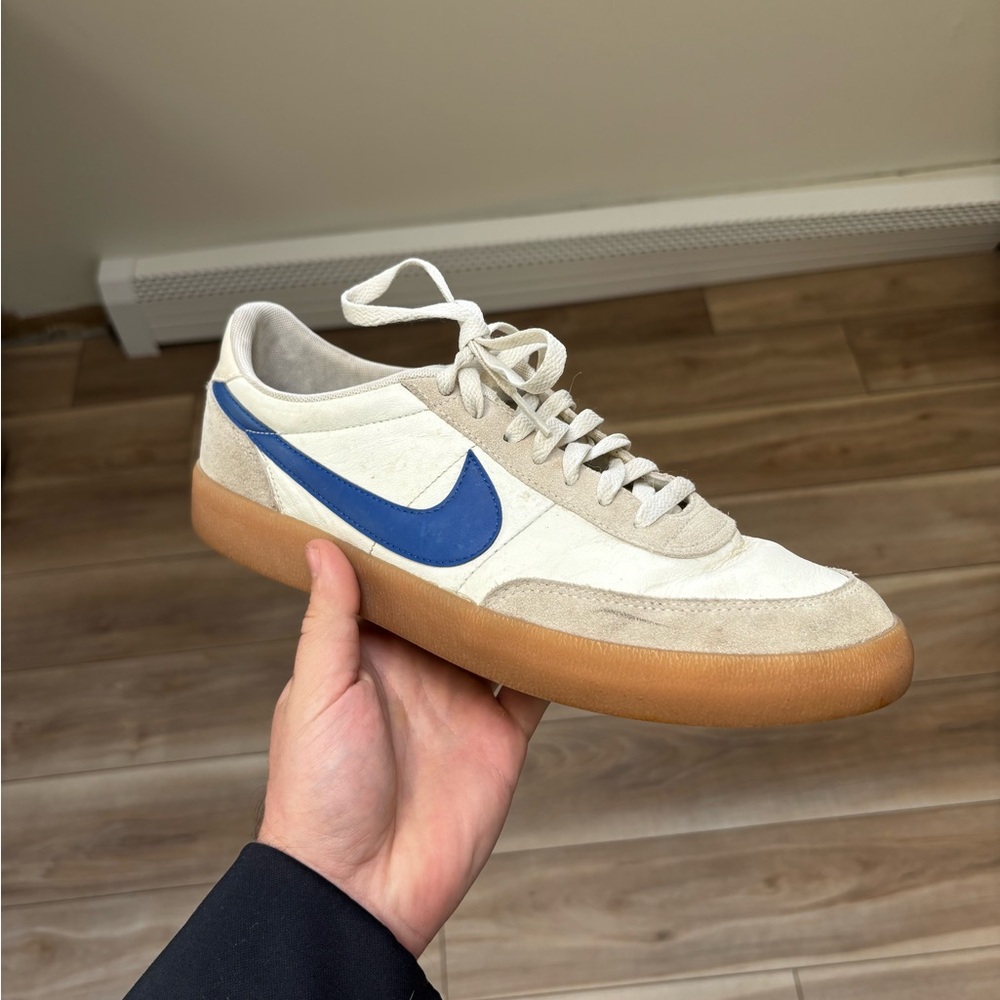 Nike Sneakers White and Blue with Tan Sole